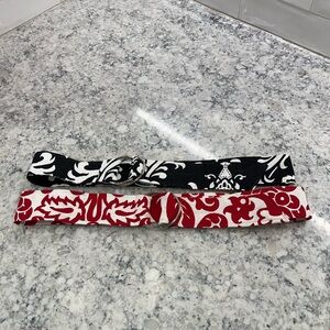 Set of 2 Red and Black Fabric Belts